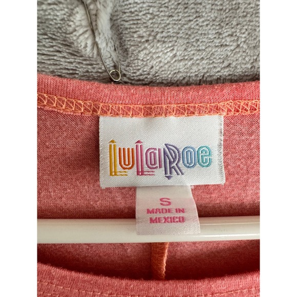 LuLaRoe‎ Women's Small Pink Heather Ruffle Hem Pocket Short Sleeve Dress - Picture 6 of 8